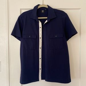 Uniqlo x Theory short sleeve button down - navy